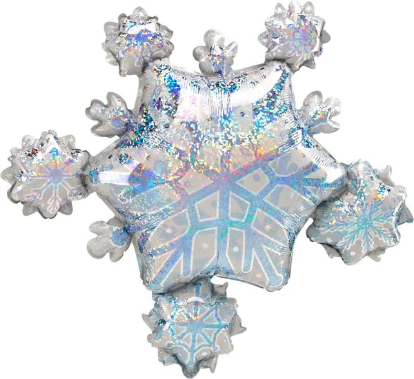 32Inc Snowflake Cluster Prism Christmas Balloon - balloonsplaceusa