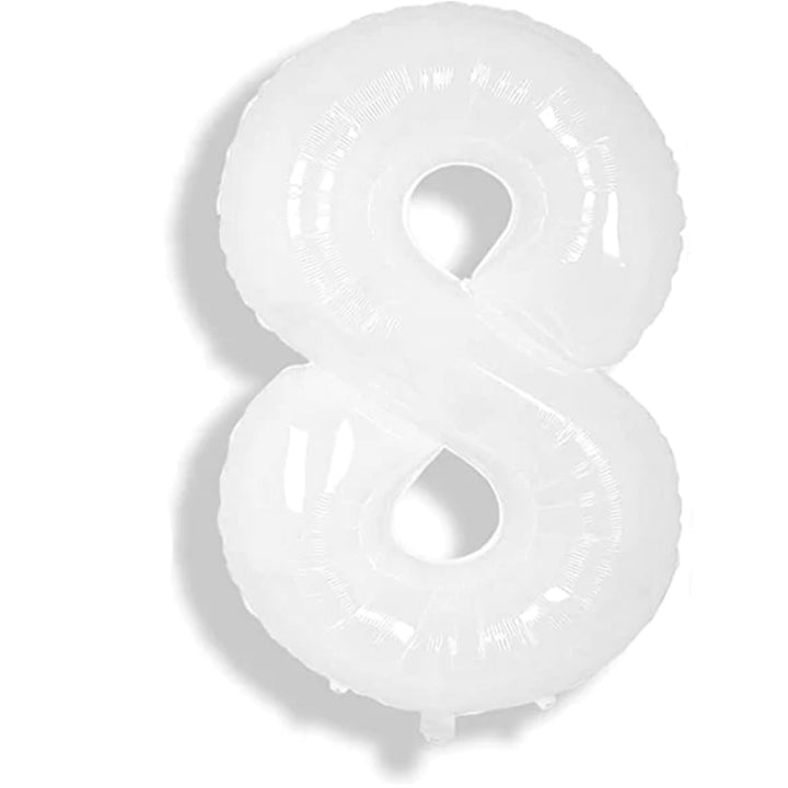 Foil Balloon Number White 34inch - balloonsplaceusa