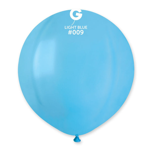 Gemar Latex Balloon #009 Light Blue 19inch 25 Count Solid Color - balloonsplaceusa