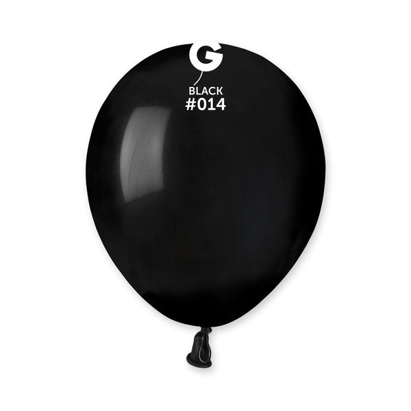 Gemar Latex Balloon #014 Black 5inch 100 Count Solid Color - balloonsplaceusa