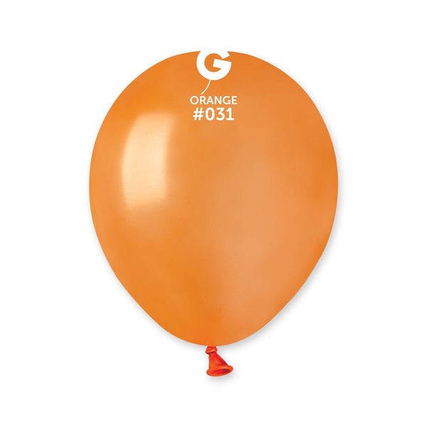 Gemar Latex Balloon #031 Orange 5inch 100 Count Metal Color - balloonsplaceusa
