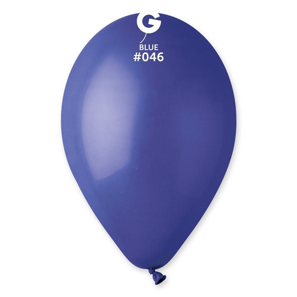 Gemar Latex Balloon #046 Blue 12inch 50 Count Solid Color - balloonsplaceusa