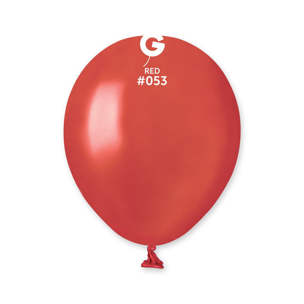 Gemar Latex Balloon #053 Red 5inch 100 Count Metal Color - balloonsplaceusa