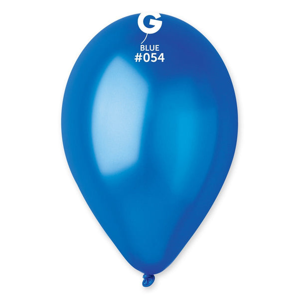 Gemar Latex Balloon #054 Blue 12inch 50 Count Metal Color - balloonsplaceusa