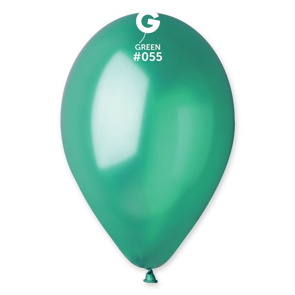 Gemar Latex Balloon #055 Green 12inch 50 Count Metal Color - balloonsplaceusa
