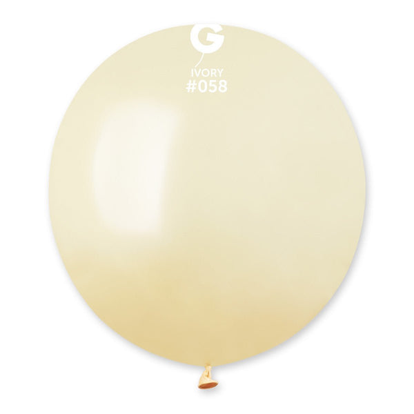 Gemar Latex Balloon #058 Ivory 19inch 25 Count Metal Color - balloonsplaceusa