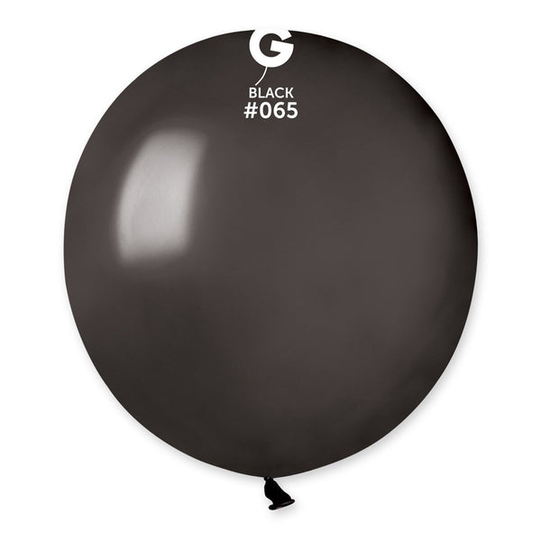 Gemar Latex Balloon #065 Black 19inch 25 Count Metal Color - balloonsplaceusa