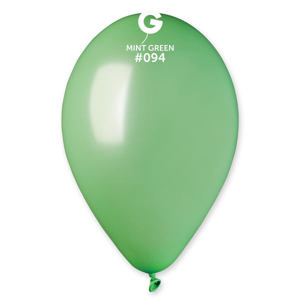 Gemar Latex Balloon #094 Mint Green 12inch 50 Count Metal Color - balloonsplaceusa