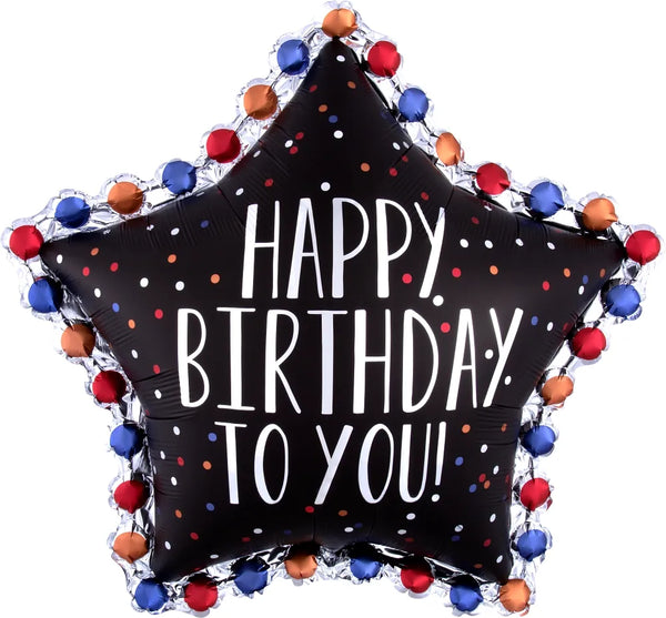 34Inc Happy Birthday to You Satin Star Balloon