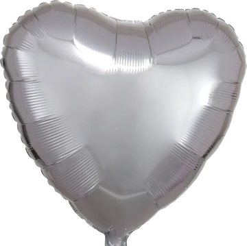 Foil Balloon Shiny Silver Heart   18inch