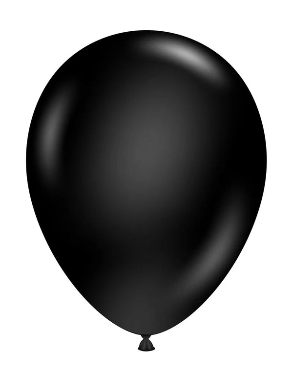 Tuftex 11Inc Black Latex Balloons 100ct Standar Color