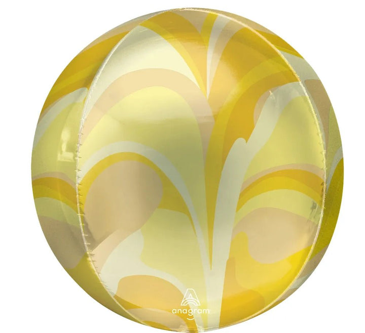 16Inc Gold Macro Marble Orbz 4708501 - balloonsplaceusa