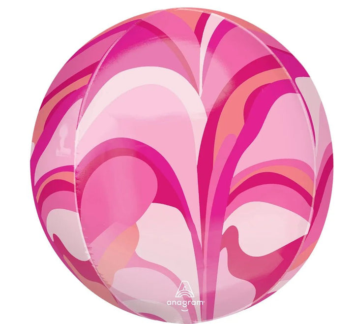 16Inc Pink Macro Marble Orbz 4708301 - balloonsplaceusa
