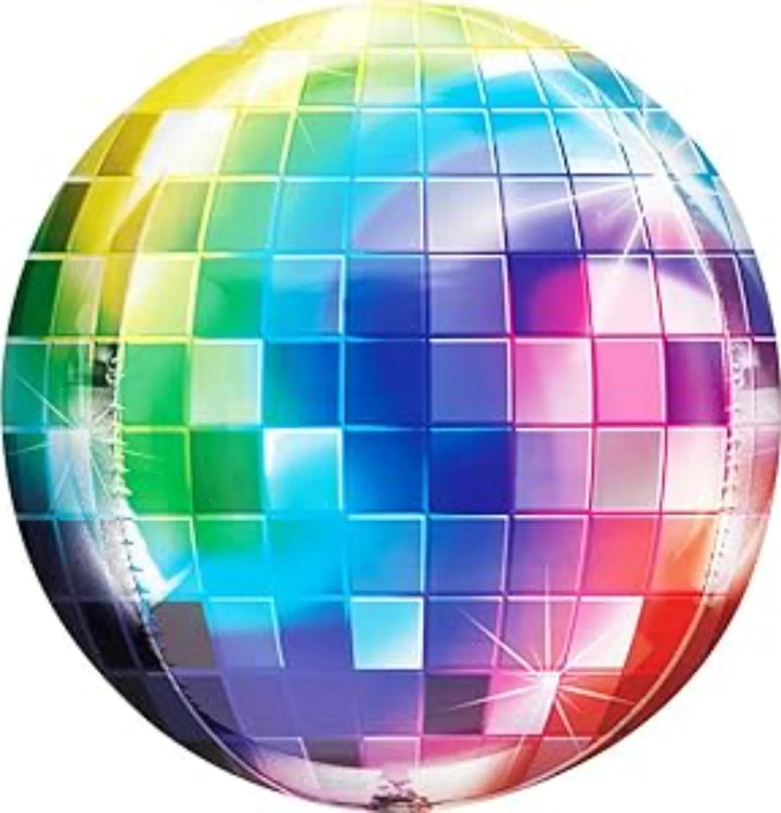 16Inc Rainbow Disco Ball 4D Balloon - balloonsplaceusa