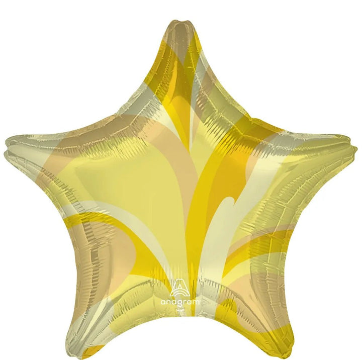 19Inc Gold Macro Marble Standard Star 4713201 - balloonsplaceusa