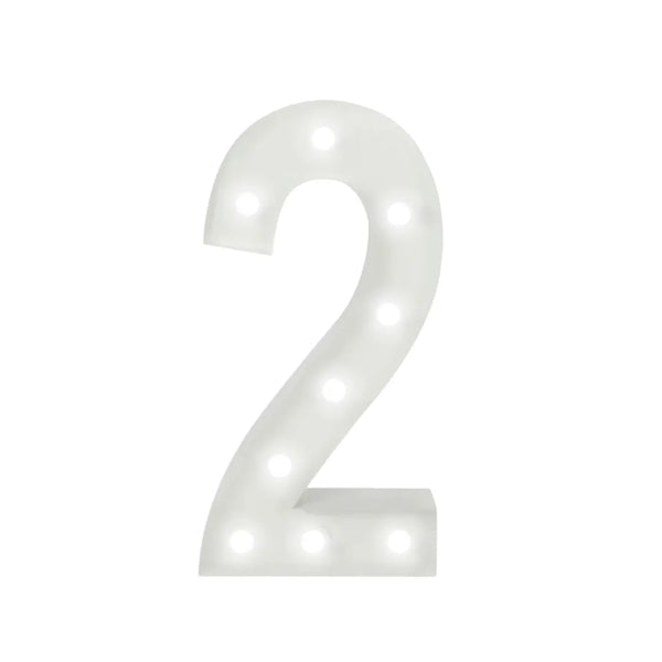 Marquee 4ft Metal Number  2  With White Lights