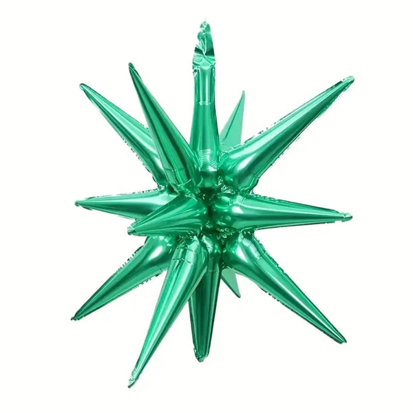 22inc Green Starburst Exploding Star Balloon - balloonsplaceusa