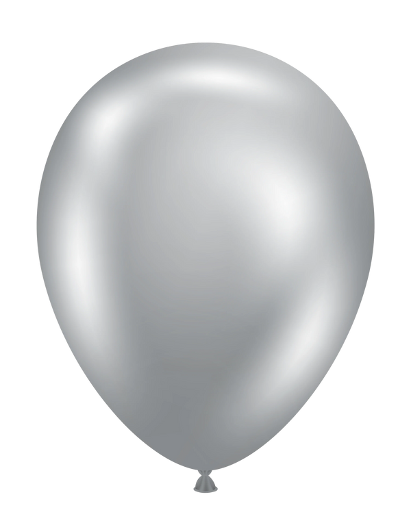 Tuftex 5Inc Effects Silvery Latex Balloons 50ct Metallic color