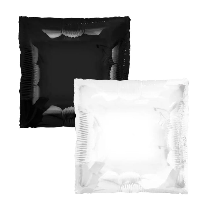 24Inc Black & White Square Tuftex Foil Balloon - balloonsplaceusa