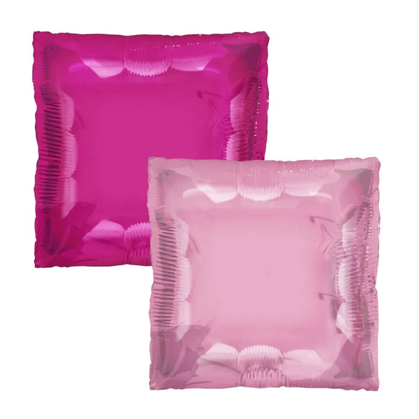 24Inc Pink & Hot Pink Square Tuftex Foil Balloon - balloonsplaceusa