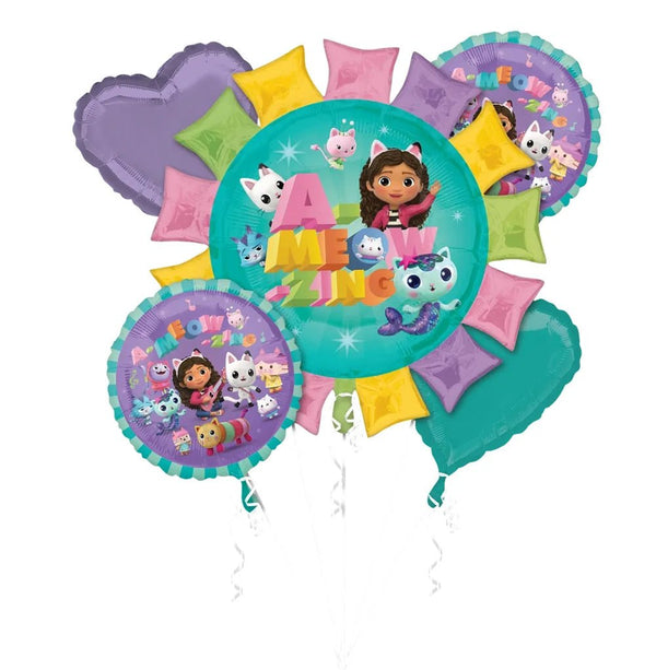 27Inc, 18 Inc Gabby's Dollhouse Foil Balloon Bouquet - 5 Pieces - balloonsplaceusa