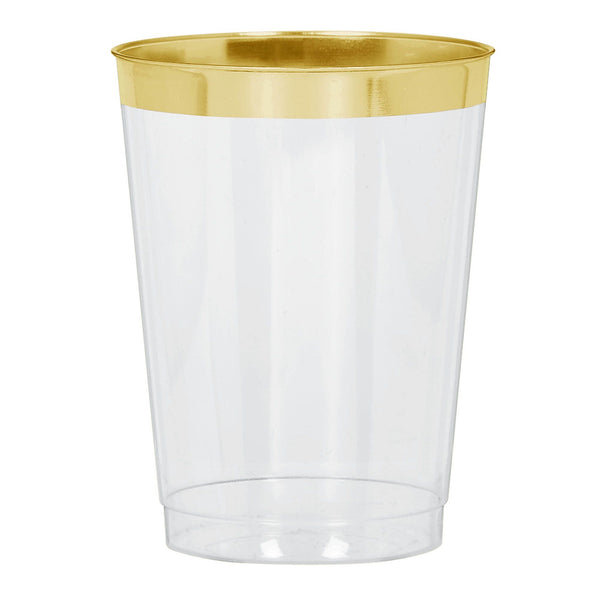 Clear and Gold Trim Tumbler, 10 Oz.