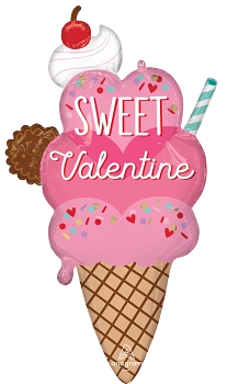 Foil Balloon Valentine 38Inc Sweet on You Ice Cream Cone