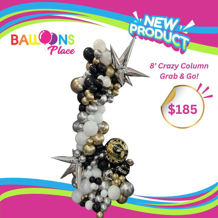 8 Feet Graduation Crazy Column - balloonsplaceusa