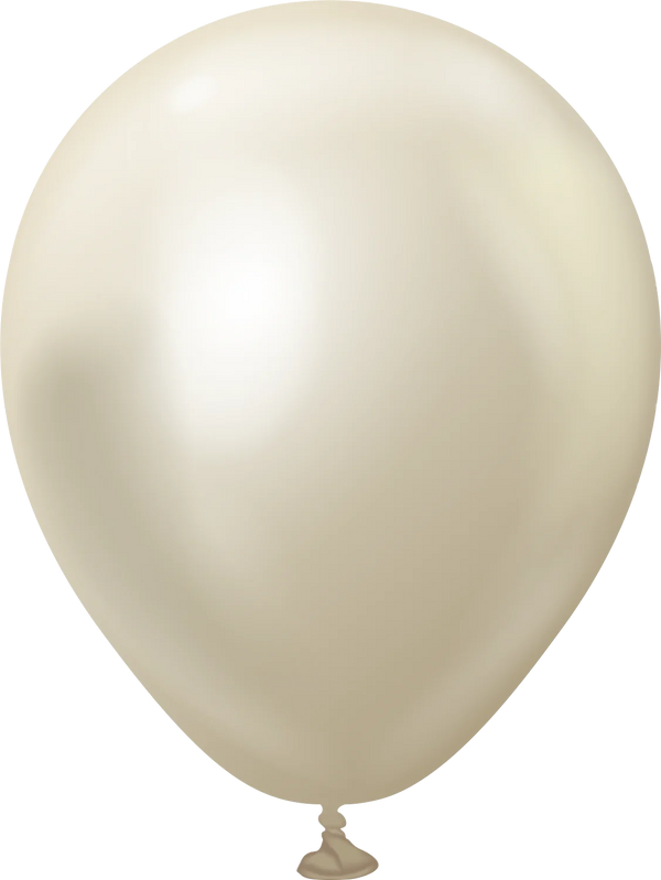 Kalisan 5Inc Mirror White Gold Latex Balloons 100ct Metallic color