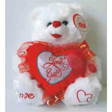 10Inc White Teddy Bear Be Mine Heart