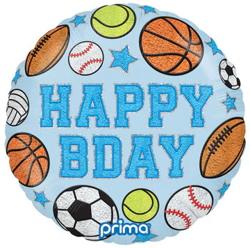 18Inc  Prima Round Happy Birthday Boy Patches Foil Balloons