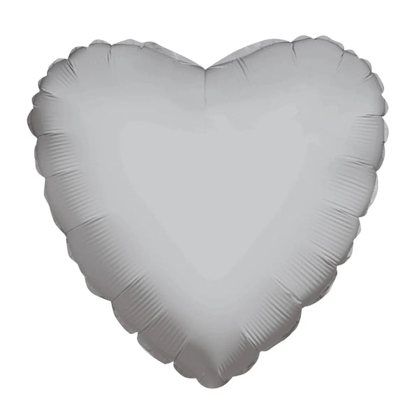 Foil Balloon Solid Heart White   18inch