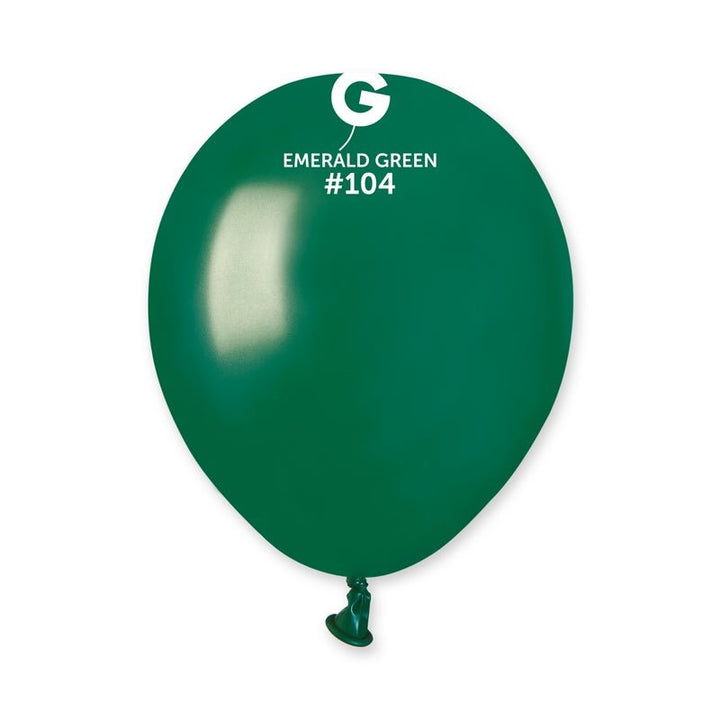 Gemar 104 Emerald Green 5in 100 Count Solid Color - Latex Balloon - balloonsplaceusa