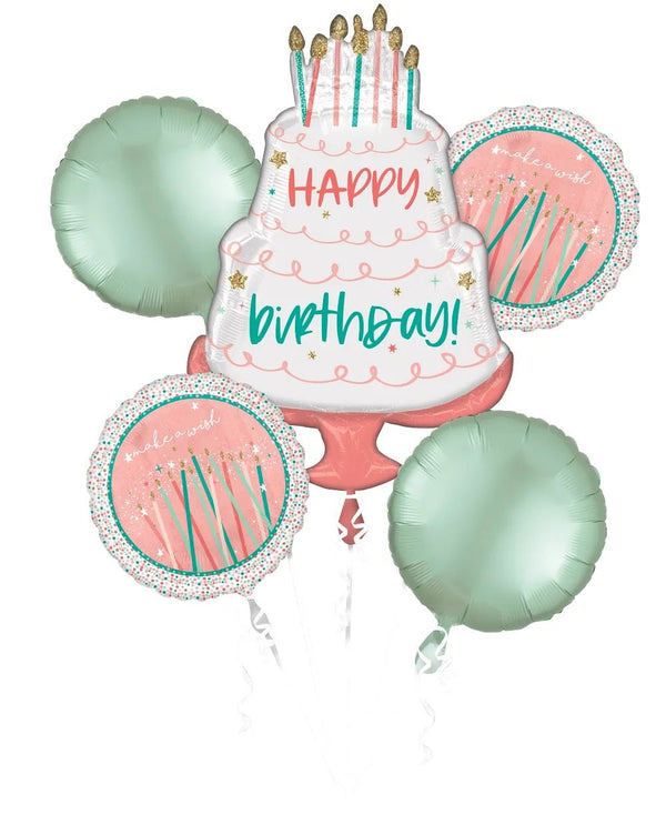 Happy Cake Day Balloon Bouquet 5pc 4258001 - balloonsplaceusa