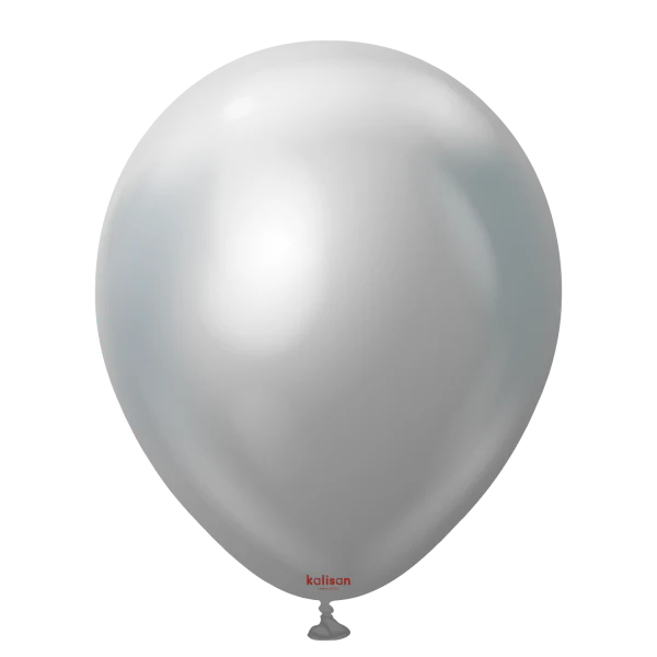 Kalisan 5Inc Mirror Silver Latex Balloons 100ct Metallic color