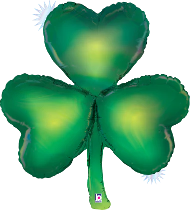 32Inc Opal Shamrock Holographic Foil Balloon 1ct