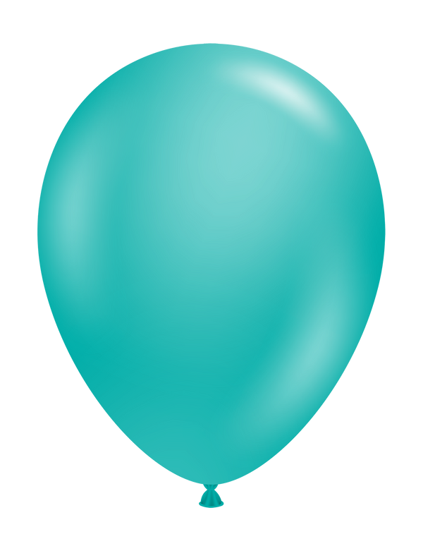 Tuftex 11Inc Teal Latex Balloons 100ct Pastel color