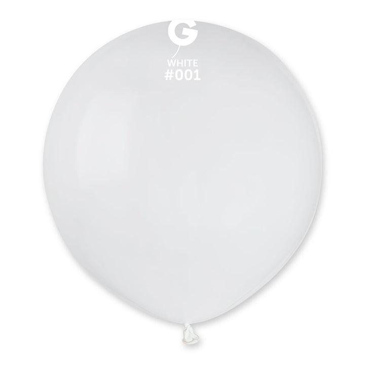 001 White 19in 25 Solid Color - balloonsplaceusa