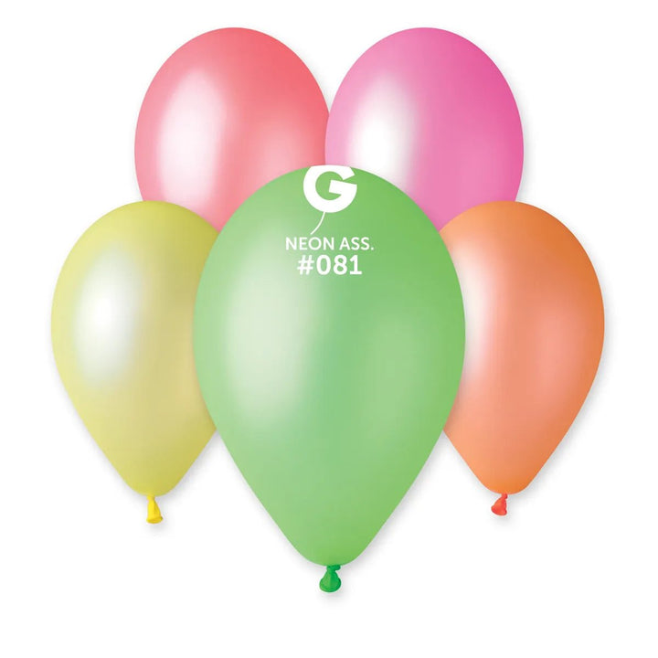 081 Neon Assorted 12In 50 Neon Color - balloonsplaceusa