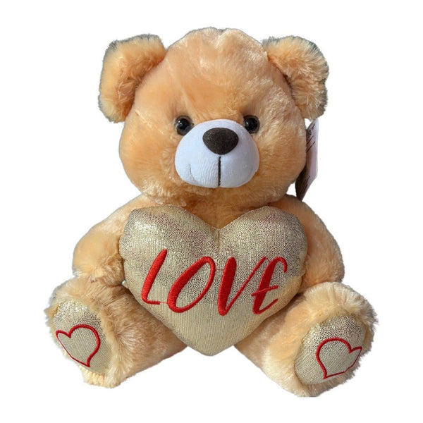 10Inc Blush Teddy Bear Love Heart - balloonsplaceusa