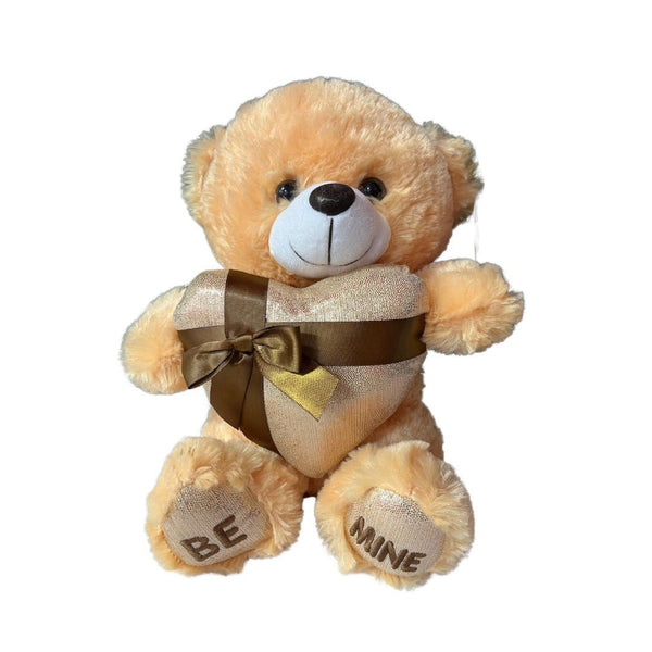 11Inc Blush Teddy Bear Be Mine Heart - balloonsplaceusa