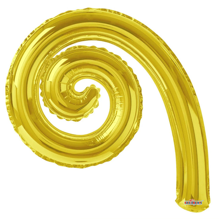 14Inc Kurly Spiral Gold Foil Balloon - balloonsplaceusa