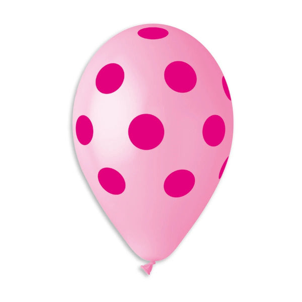 157 Pink Polka Dots Fuchsia 12In 50 - balloonsplaceusa