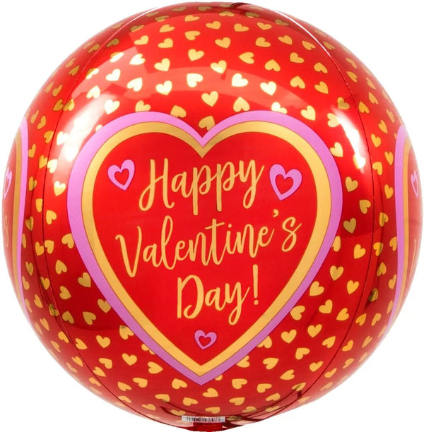 16Inc Watercolor Valentine Orbz Balloon - balloonsplaceusa