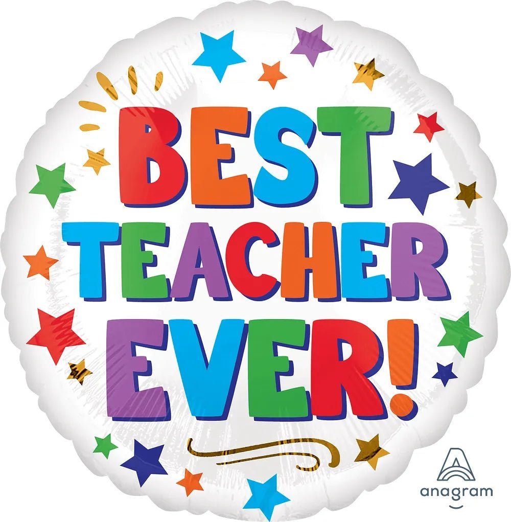 18Inc  Best Teacher Ever Stars Pkg  Balloon