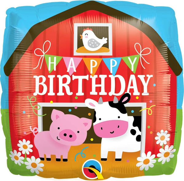 18Inc Farm Friends B'day Pkg Balloon - balloonsplaceusa