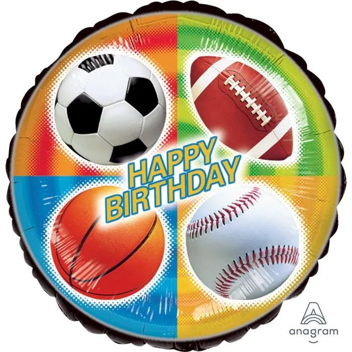 18Inc Happy B'day Sports Fan Balloon - balloonsplaceusa