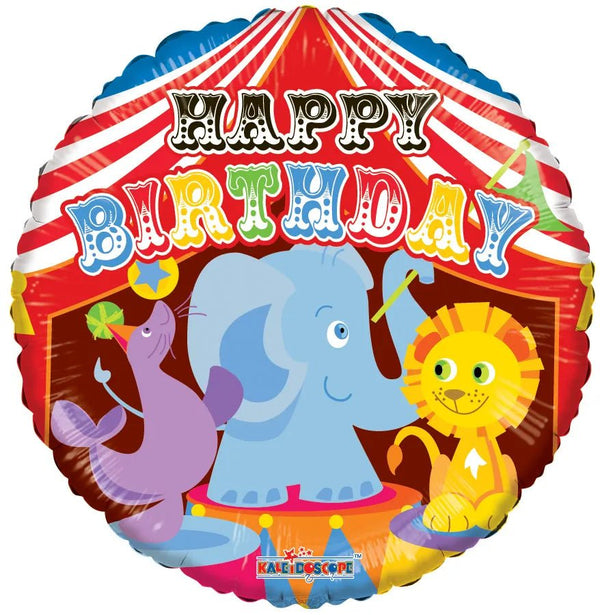 18Inc Happy Birthday Circus Foil Balloon - balloonsplaceusa