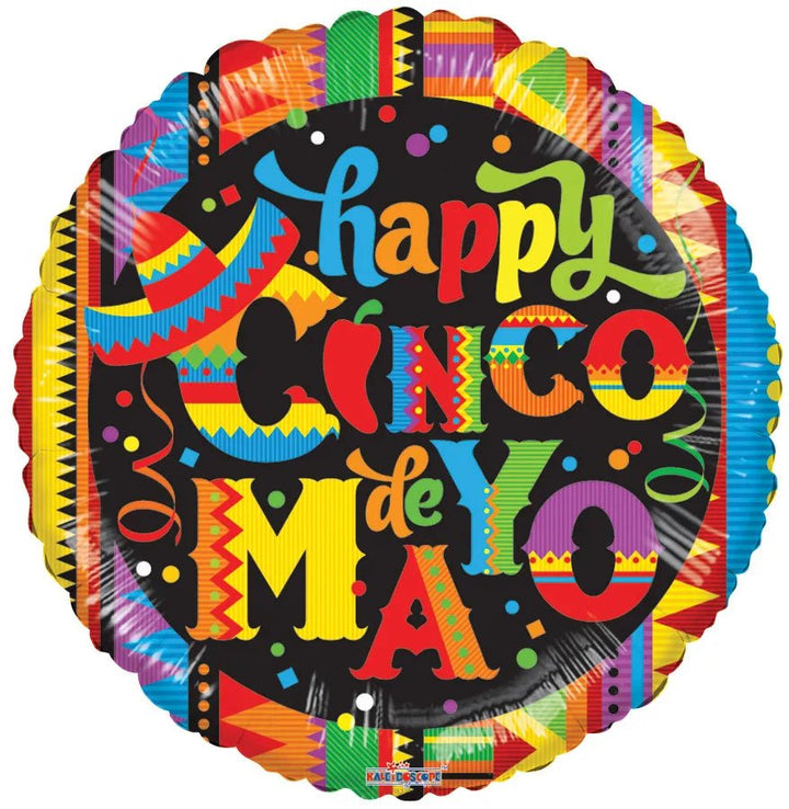 18Inc Happy Cinco De Mayo Festive Balloon - balloonsplaceusa