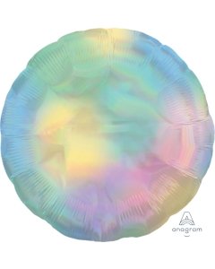 18Inc Iridescent Pastel Rainbow Round - balloonsplaceusa